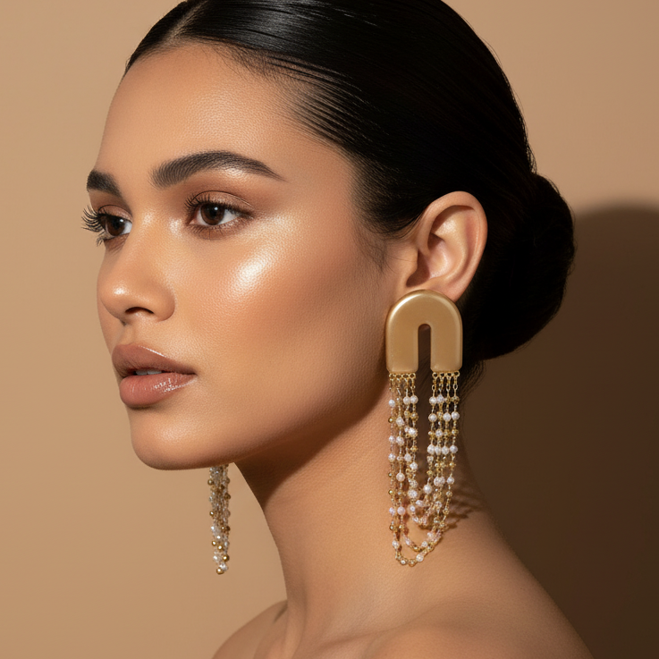 U-Shaped Cascade Earrings