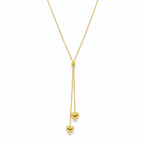 Double Heart Lariat Necklace