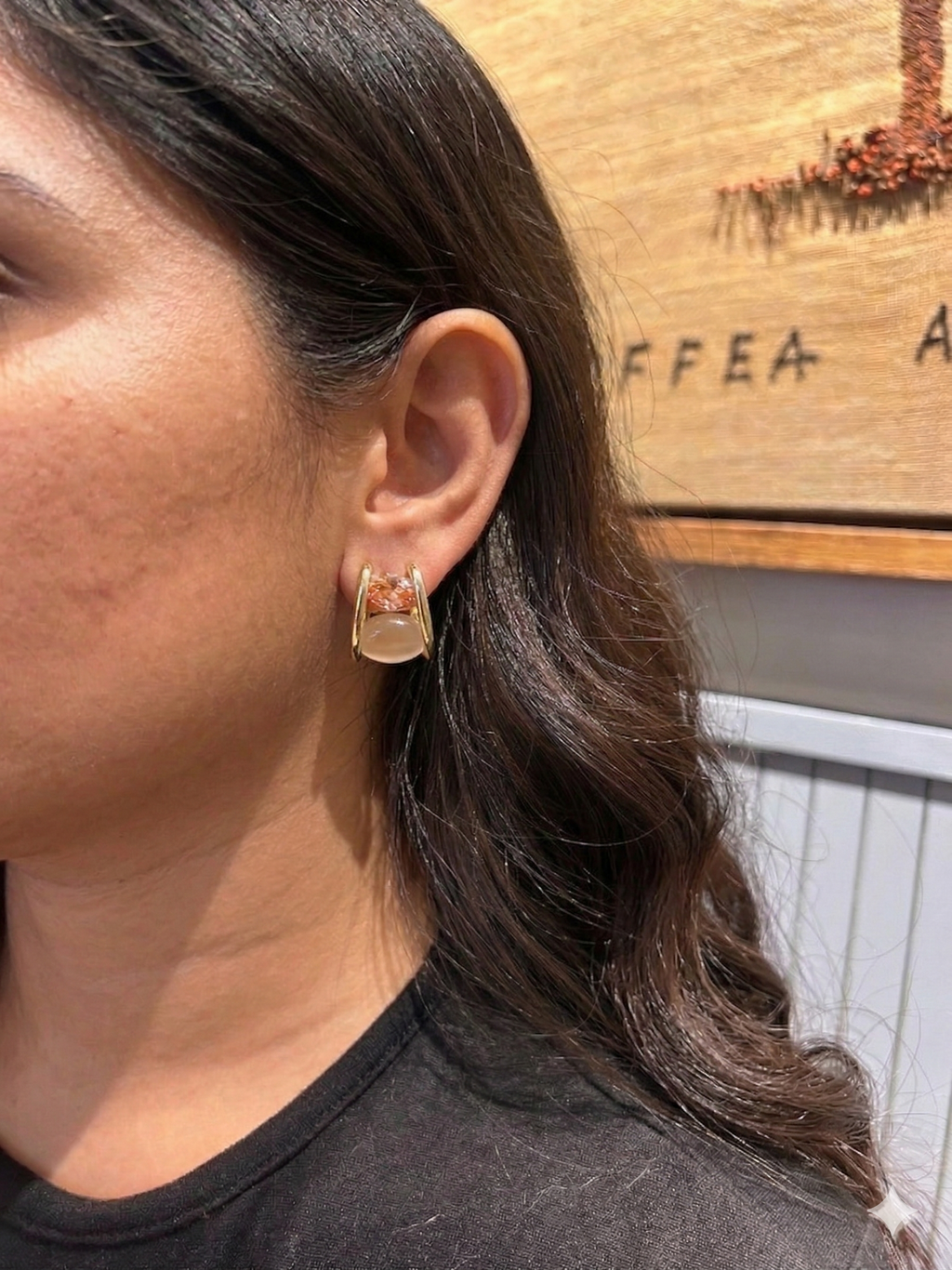 Peach Duo Studs
