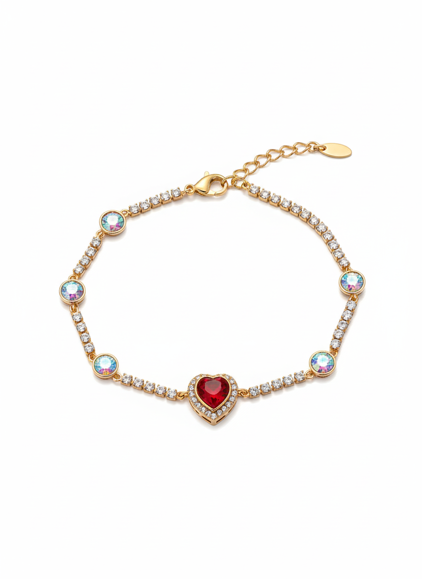 Heart Tennis Bracelet