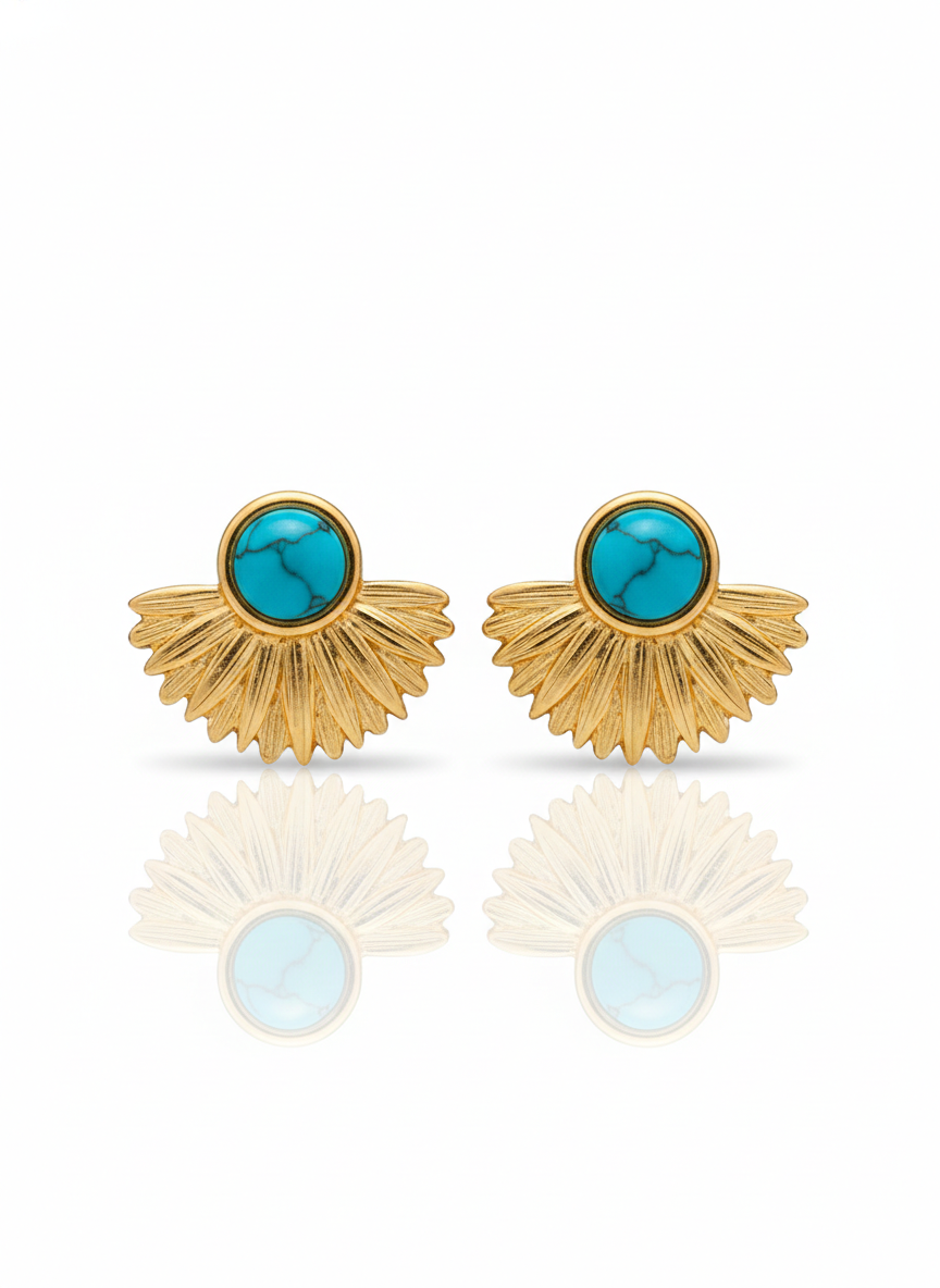 Turquoise Sunburst Studs