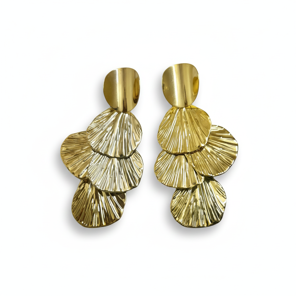 Textured Gold Layer Earrings