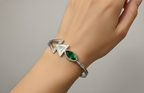 Emerald Marquise Geometric Bangle