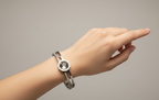 Roman Solitaire Silver Bangle