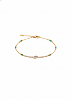 Navette & Emerald Accent Chain