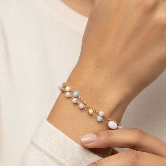 Gold & Jade Charm Bracelet