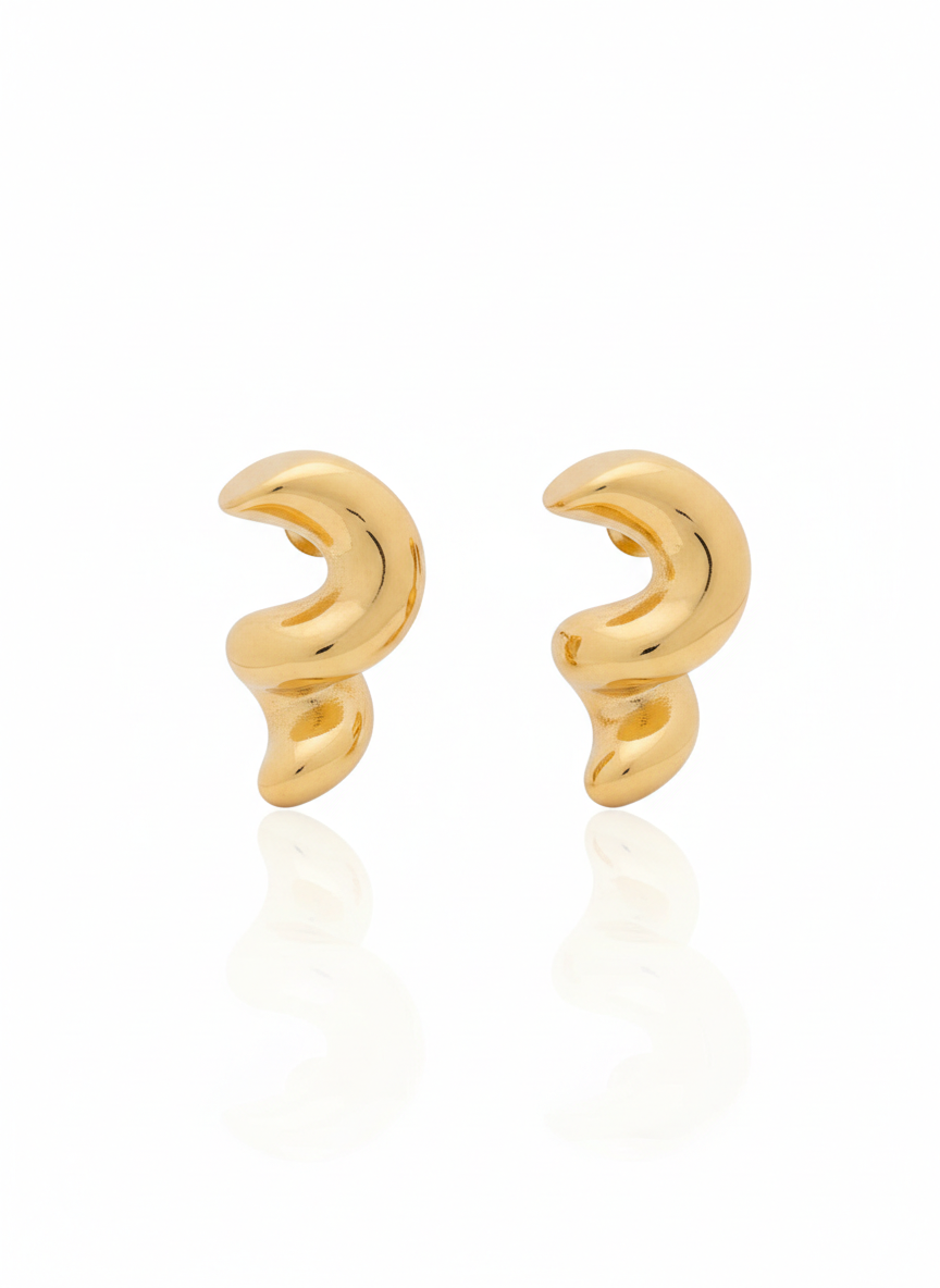 Gilded Molten Helix Studs