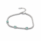 Beaded Aqua Tennis Bracelet