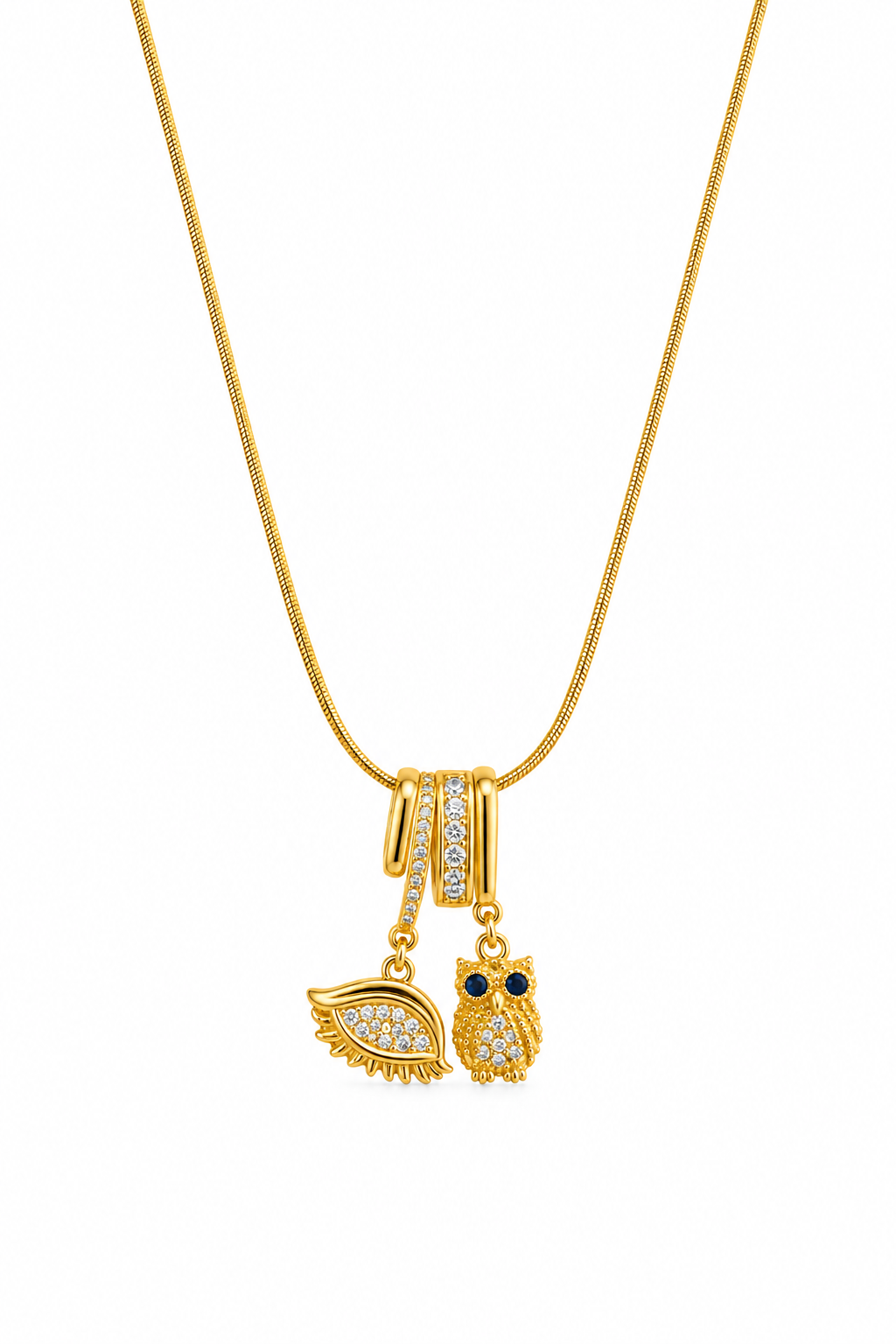 Guardian Owl & Evil Eye Protection Charm Necklace