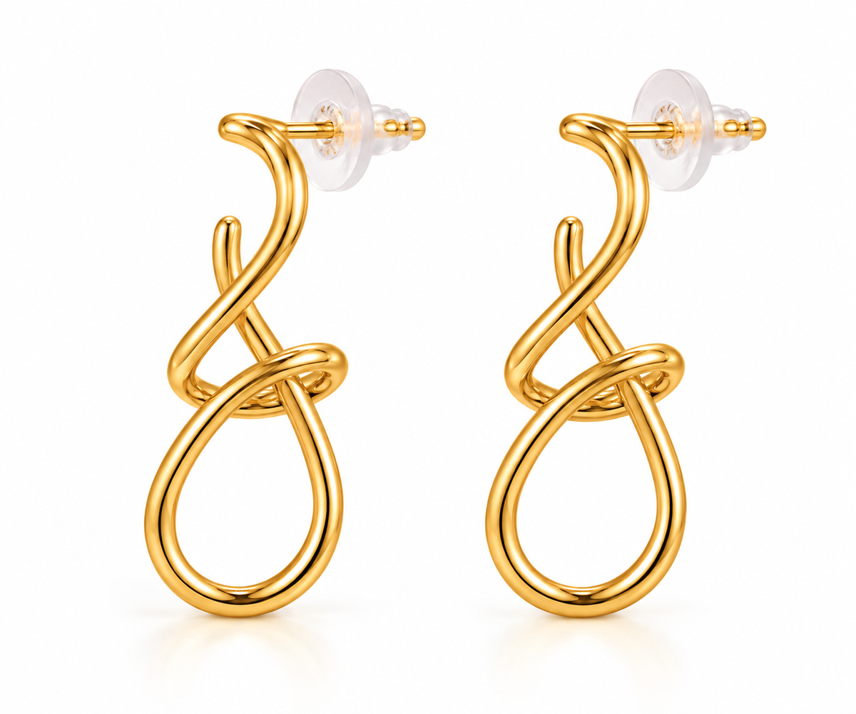 Gold Twisted Loop Earrings