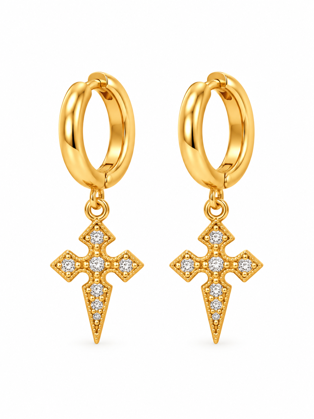 Compass Cross Earrings