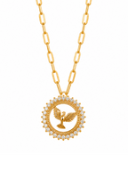 Gold Dove Medallion Necklace