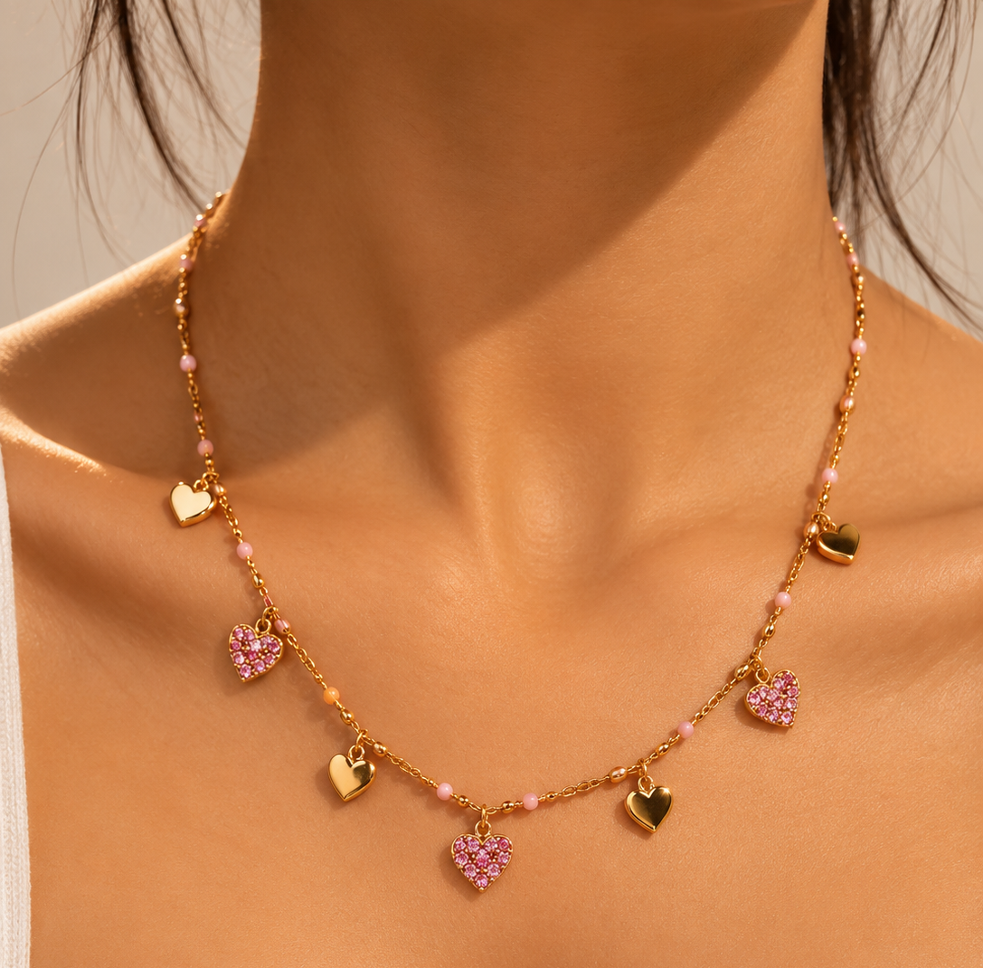Pink Heart Necklace