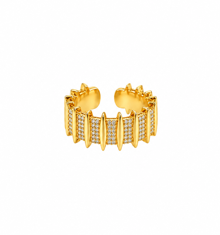 Gold Spike & Pavé Statement Ring