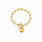 Heart Lock Toggle Bracelet