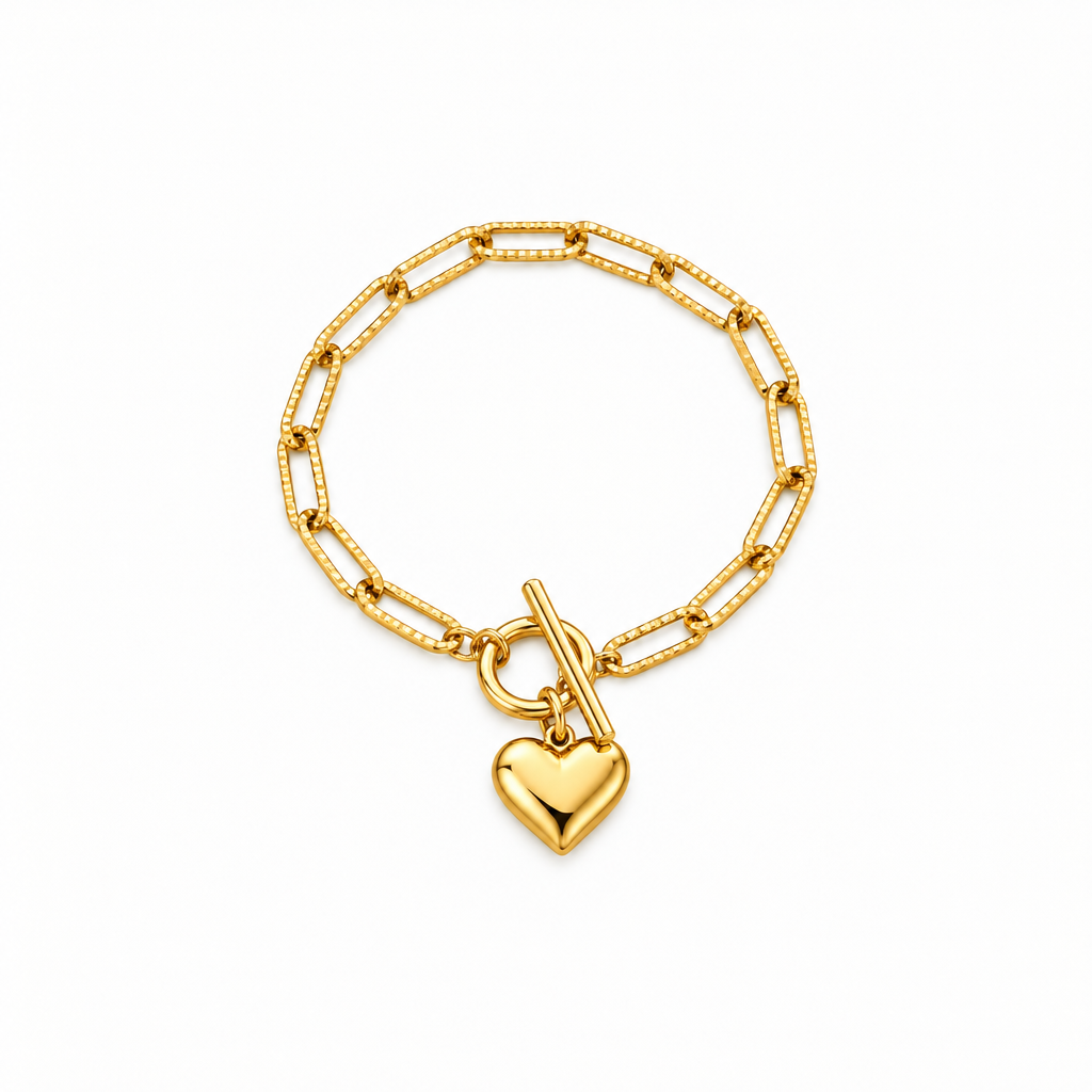 Heart Lock Toggle Bracelet