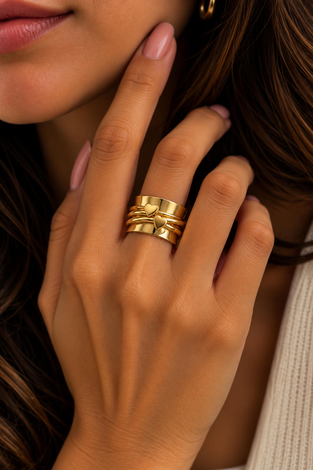 Twin Heart Love Ring
