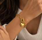 Heart Lock Toggle Bracelet