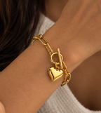 Heart Lock Toggle Bracelet
