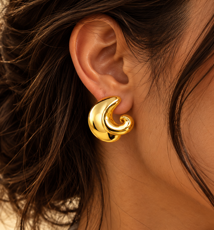 Organic Teardrop Studs