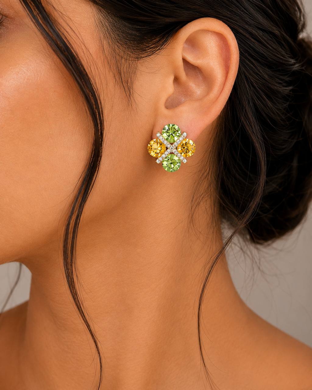 Citrus Bloom Crystal Studs