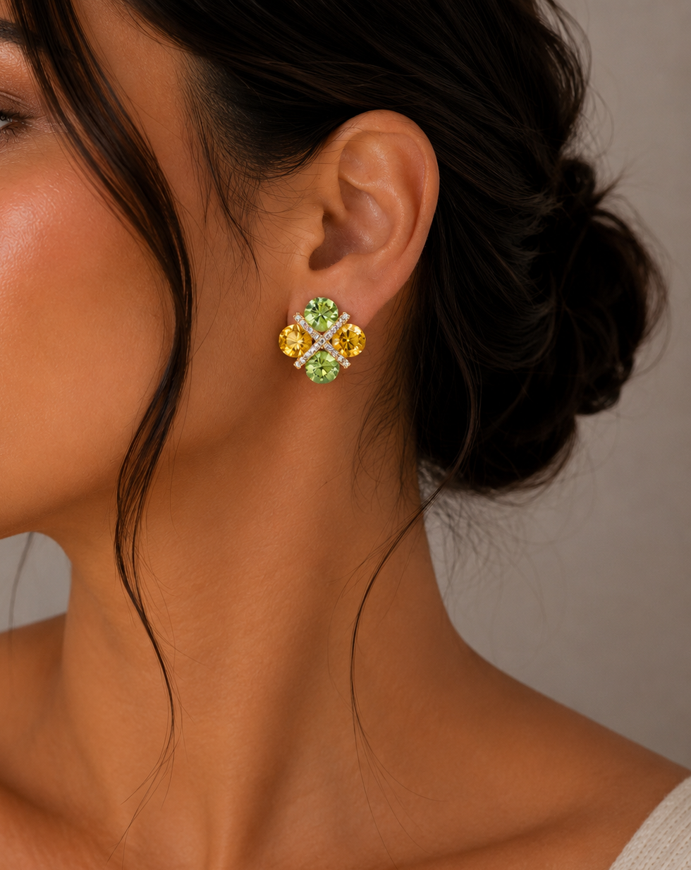 Citrus Bloom Crystal Studs
