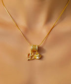 Ocean-Inspired 'L' Initial & Seashell Charm