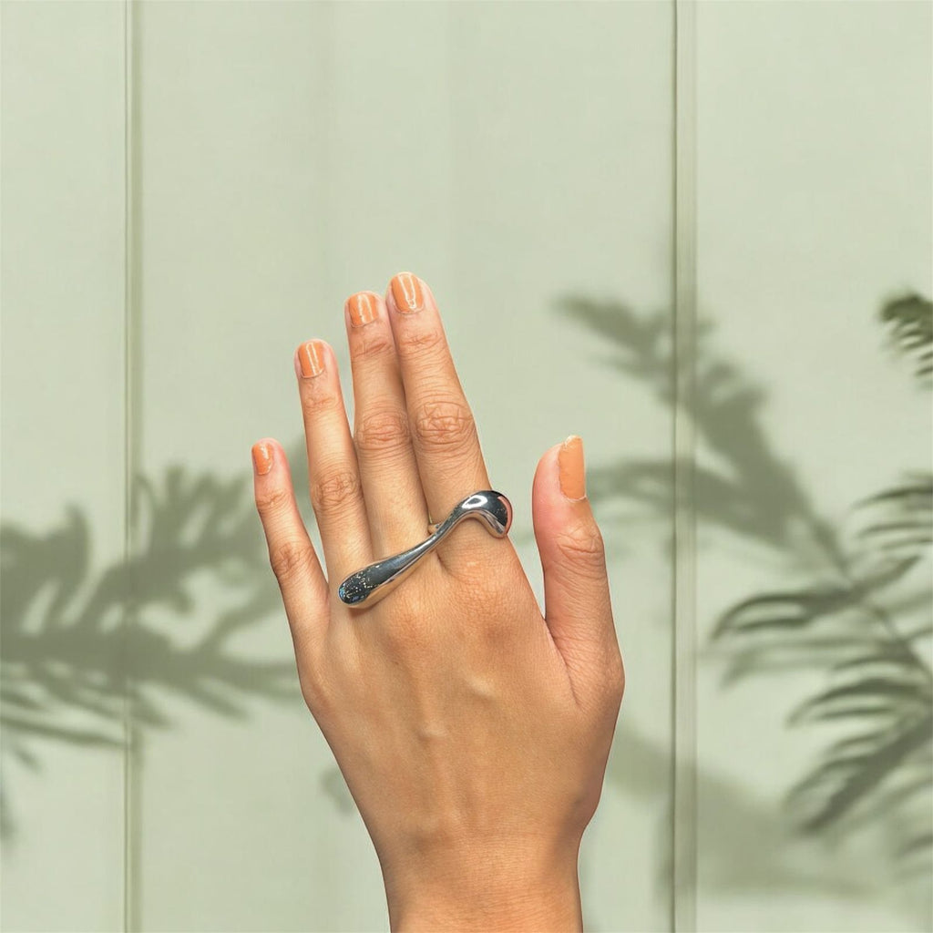 Abstract Sculptural Silver Ring