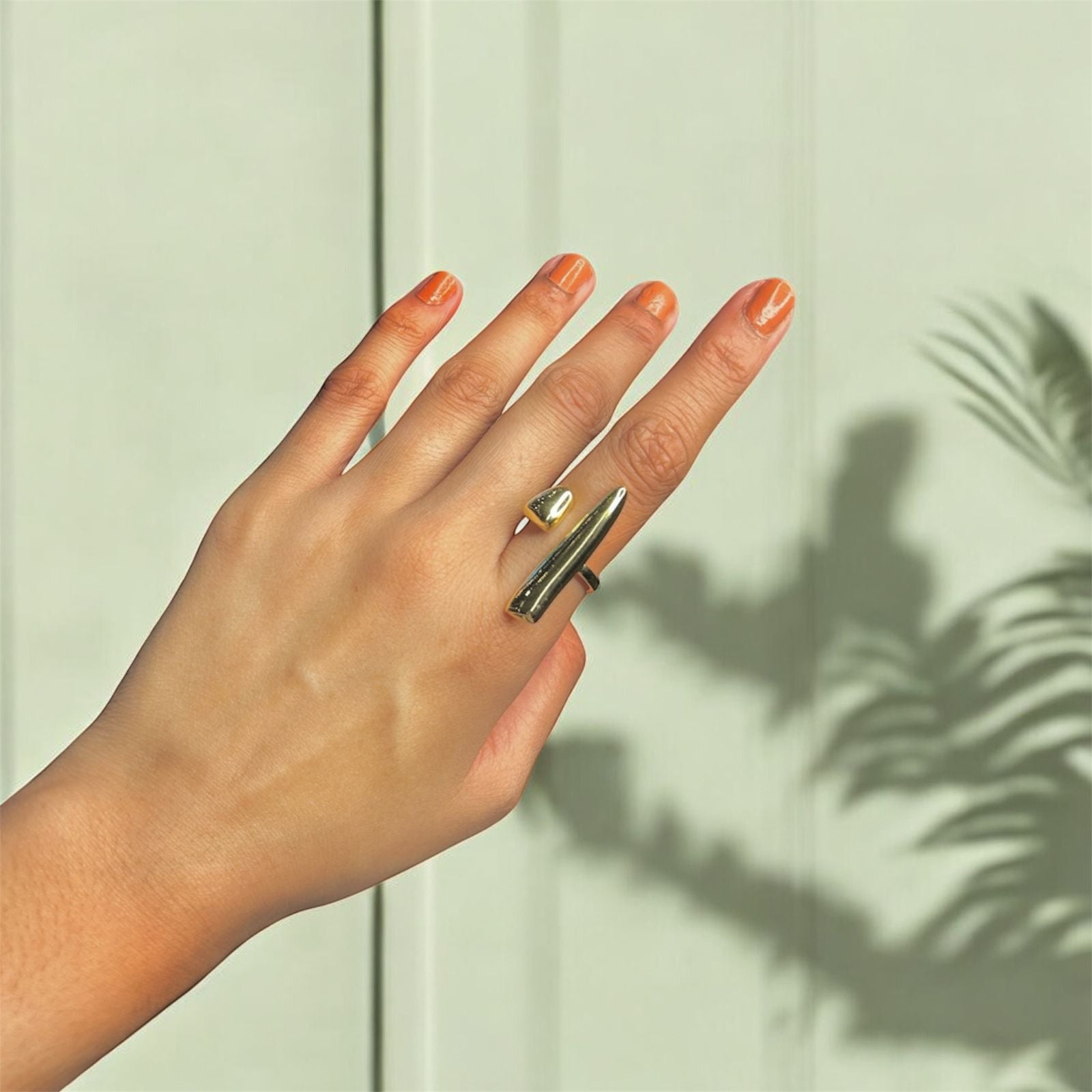 Dual Drop Gold Open Ring