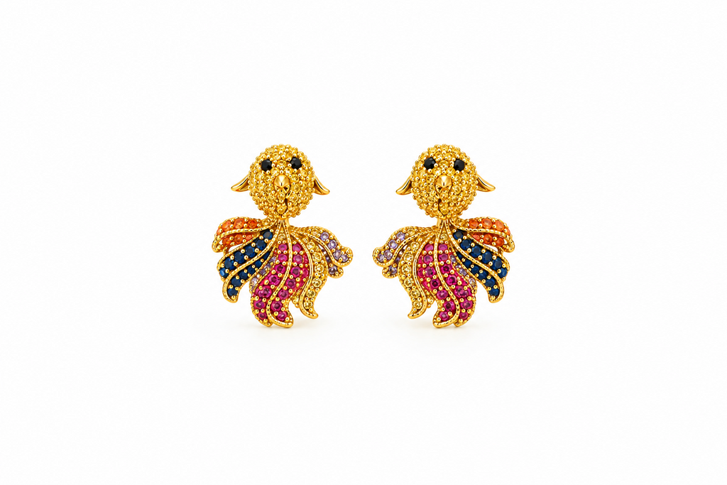 Rainbow Bird Statement Earrings