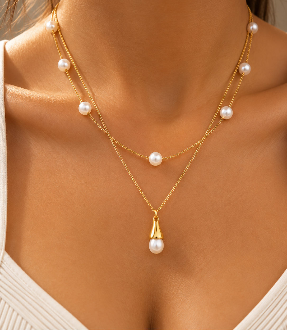 Layered Pearl Pendant