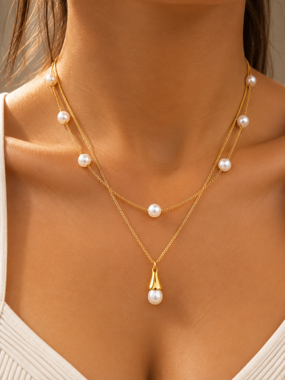 Layered Pearl Pendant