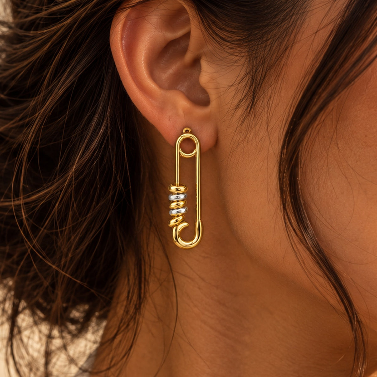 Luxe Safety Pin Earrings