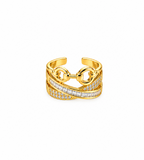 Horsebit Pavé Statement Ring