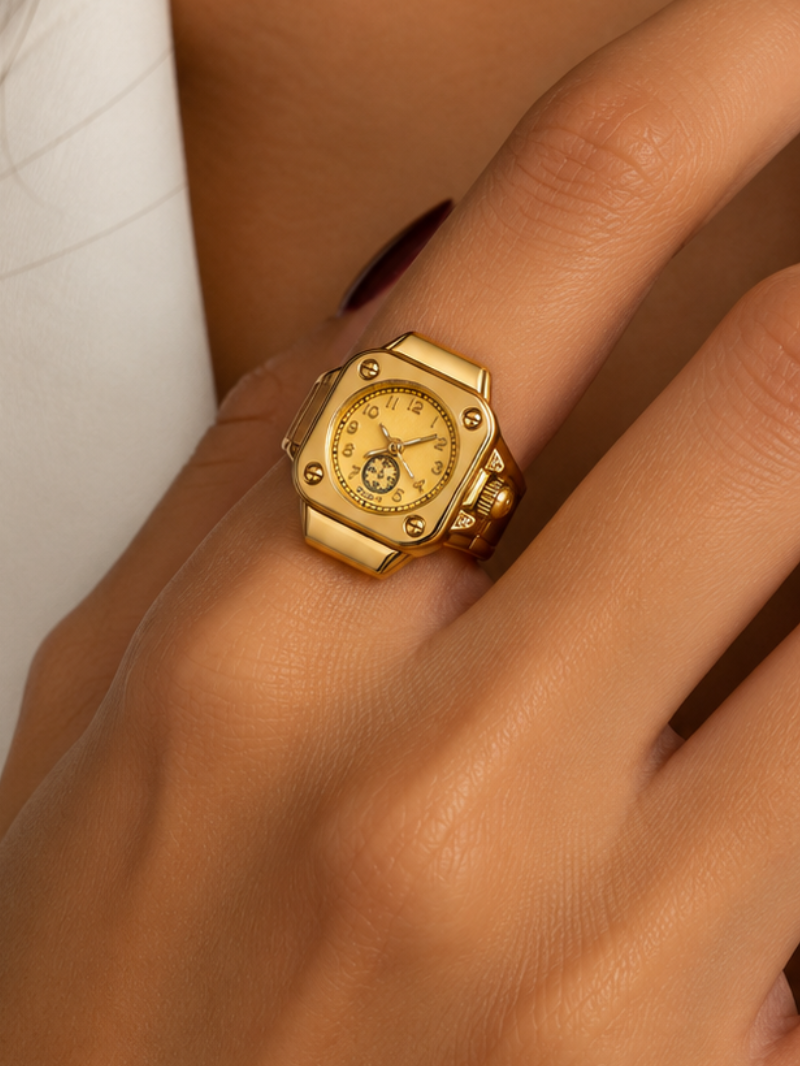 Luxe Bold Square Watch Ring