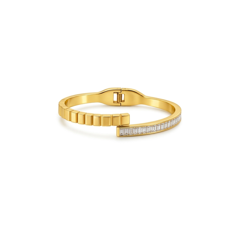 Baguette Crystal Gold Kada (BABY SIZE)