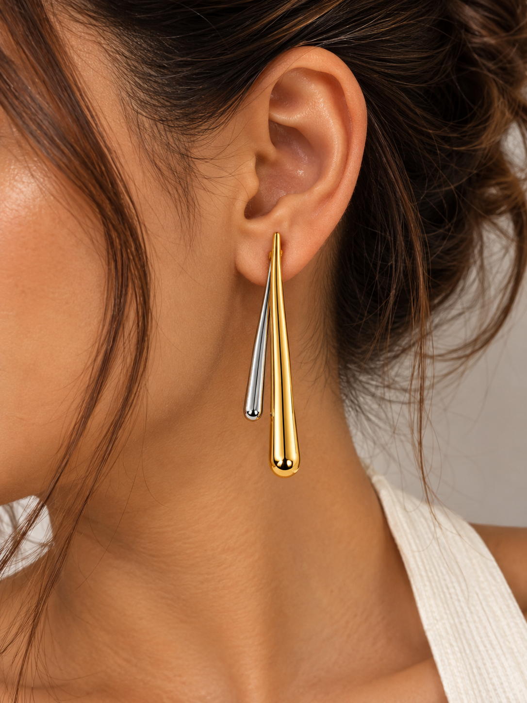 Dual Tone Earrings (2 IN 1)