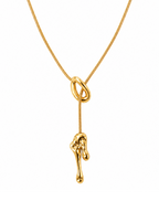 Molten Gold Lariat Necklace