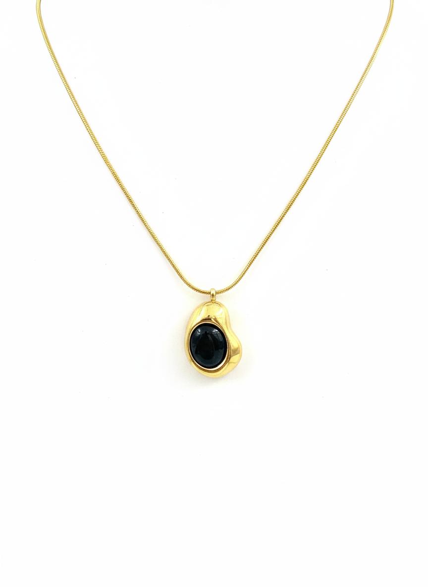 Obsidian Pebble Necklace
