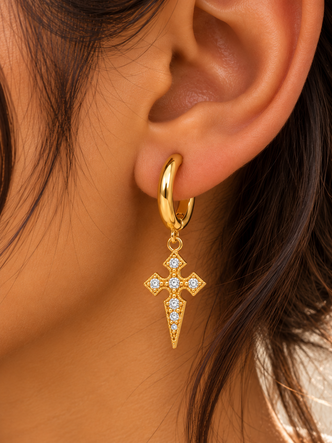 Compass Cross Earrings