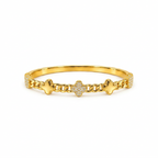 Pavé Clover Gold Chain Bangle
