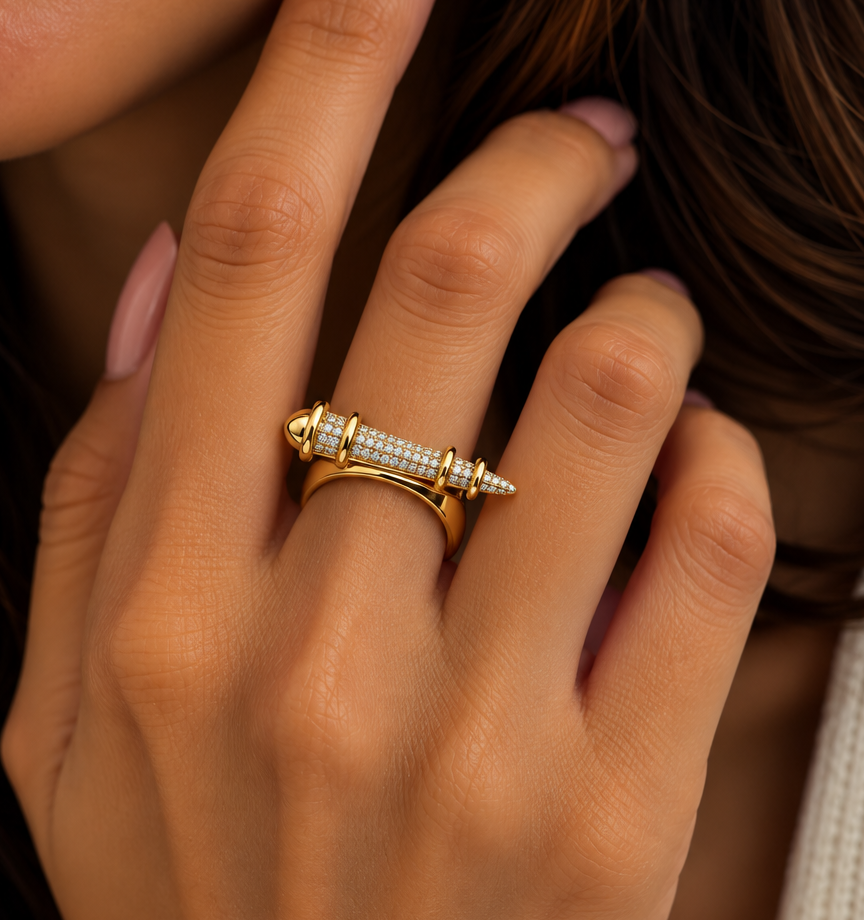 Pavé Buckle Cuff Ring
