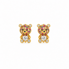 Pavé Teddy Bear Heart Stud Earrings