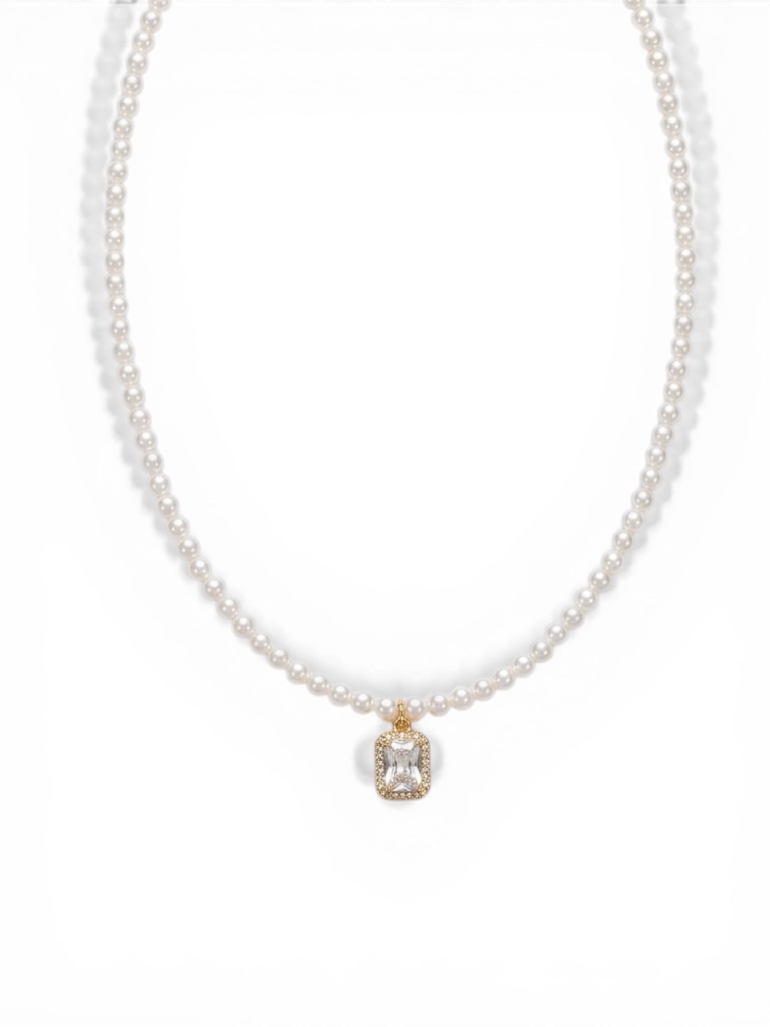Diamond-Cut Pearl Necklace