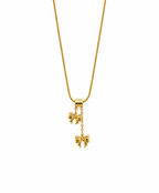 Golden Bow Charm Necklace