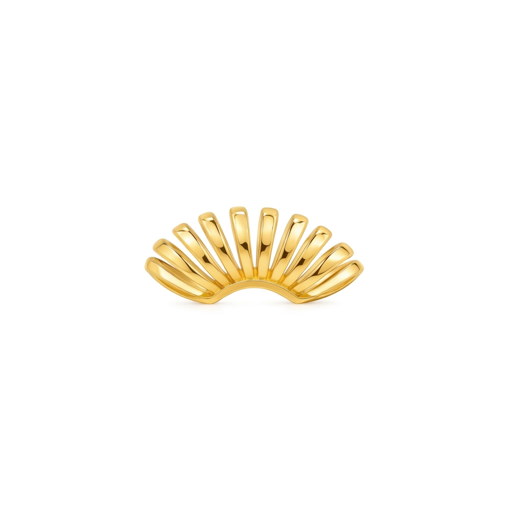 Sculpted Gold Ribbed Ear Cuff