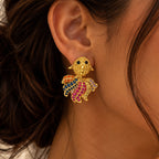 Rainbow Bird Statement Earrings