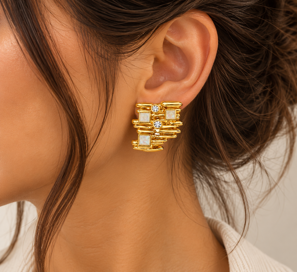 Geometric Gold Earrings
