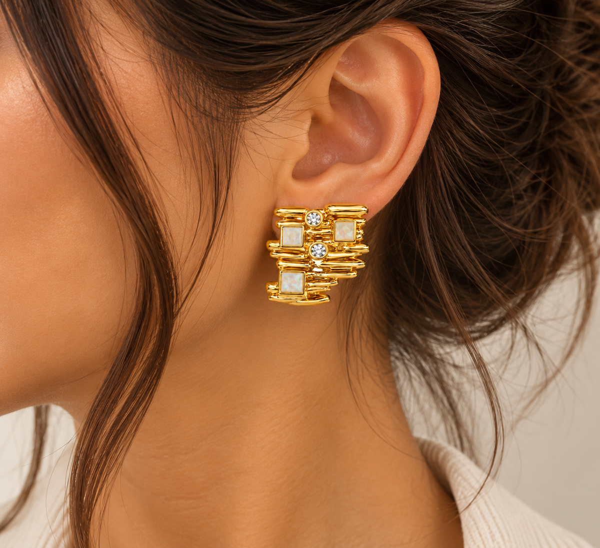 Geometric Gold Earrings