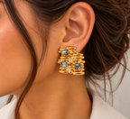 Sculpted Inlay Earrings